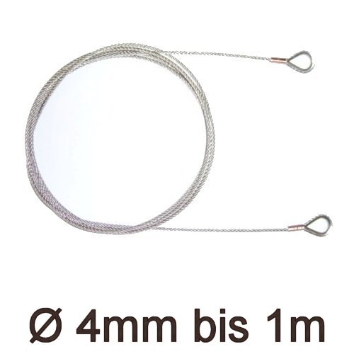 Drahtstropp mit Kauschen 4mm flex bis 1m