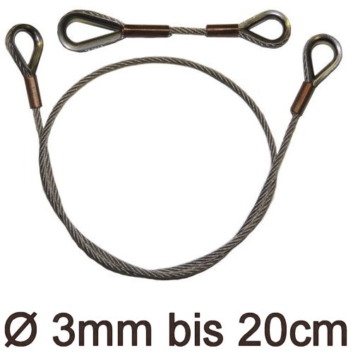 Drahtstropp mit Kauschen 3mm flex bis 20cm