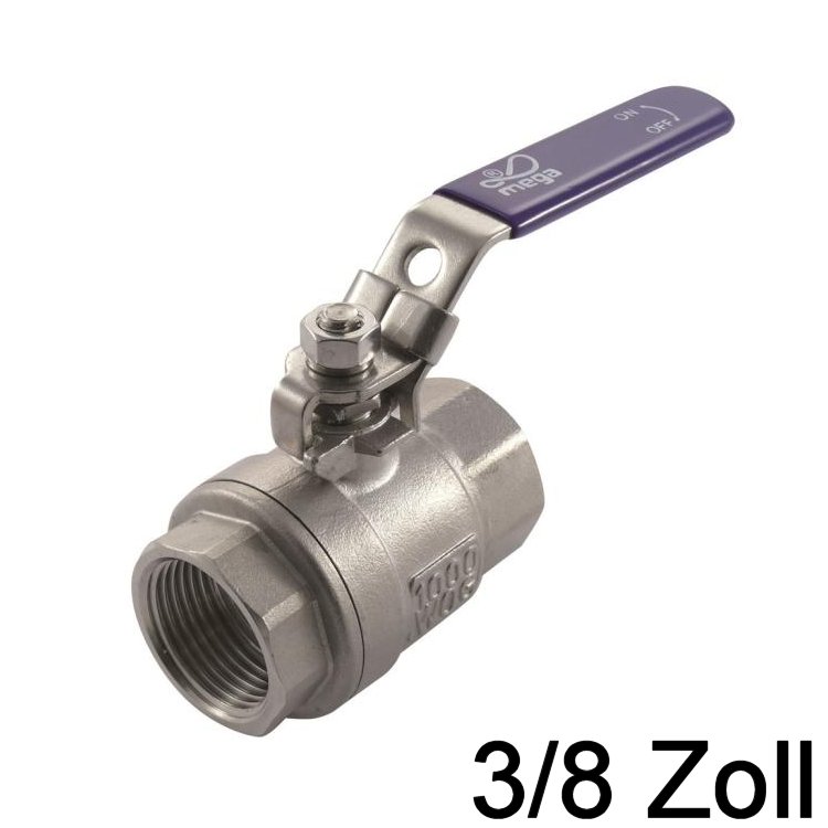 Kugelhahn Edelstahl 3/8 Zoll