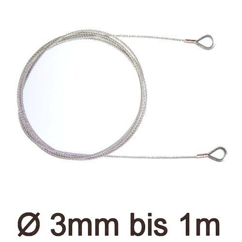 Drahtstropp mit Kauschen 3mm flex bis 1m