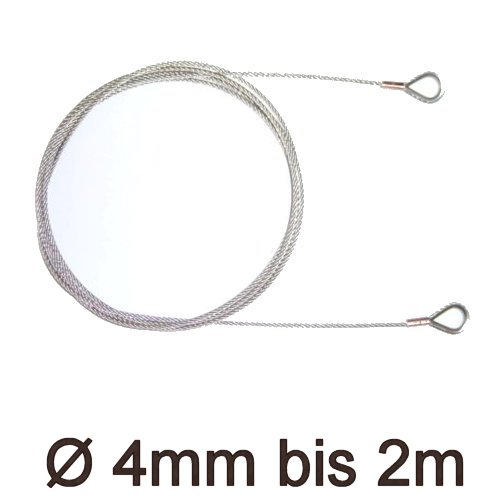 Drahtstropp mit Kauschen 4mm flex bis 2m