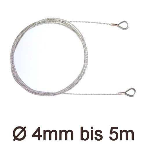 Drahtstropp mit Kauschen 4mm flex bis 5m