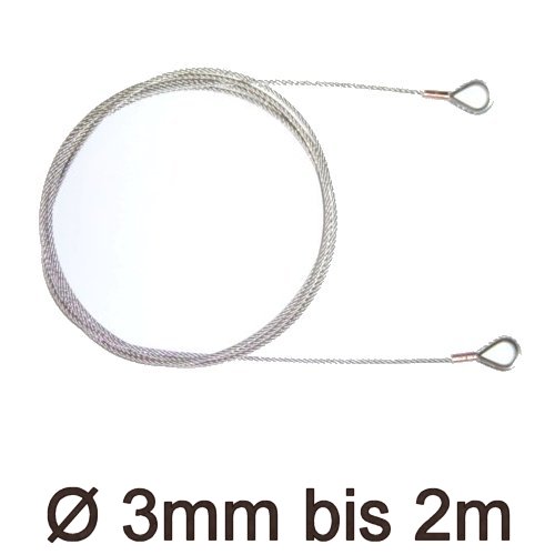 Drahtstropp mit Kauschen 3mm flex bis 2m