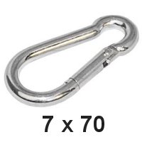 Karabinerhaken Knick verzinkt 7 x 70mm