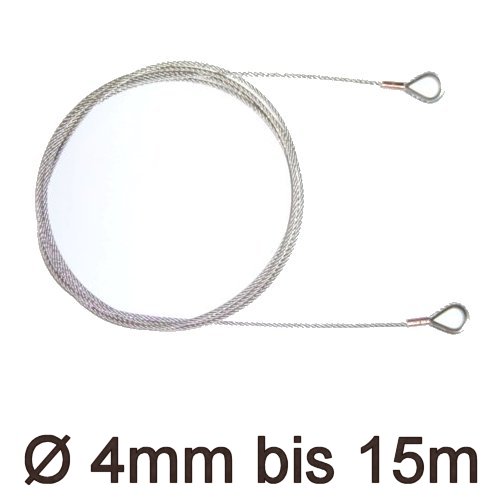 Drahtstropp mit Kauschen 4mm flex bis 15m