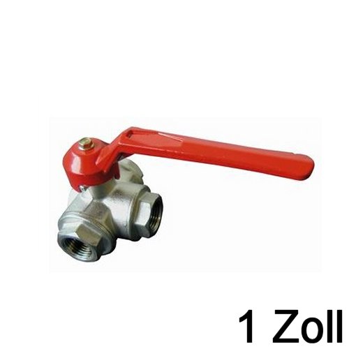 2-Wegehahn Messing vernickelt 1 Zoll