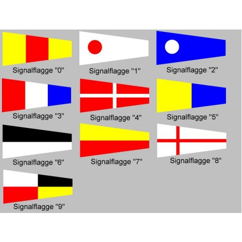 Signalflagge 30 einzeln Zahl 0 - 9