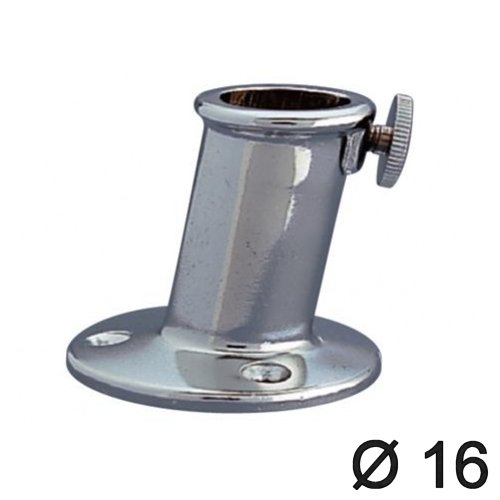 Flaggenstockhalter 16 MS verchromt rund