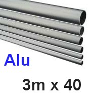 Alu-Rohr 3m x 40x2,0mm silber eloxiert