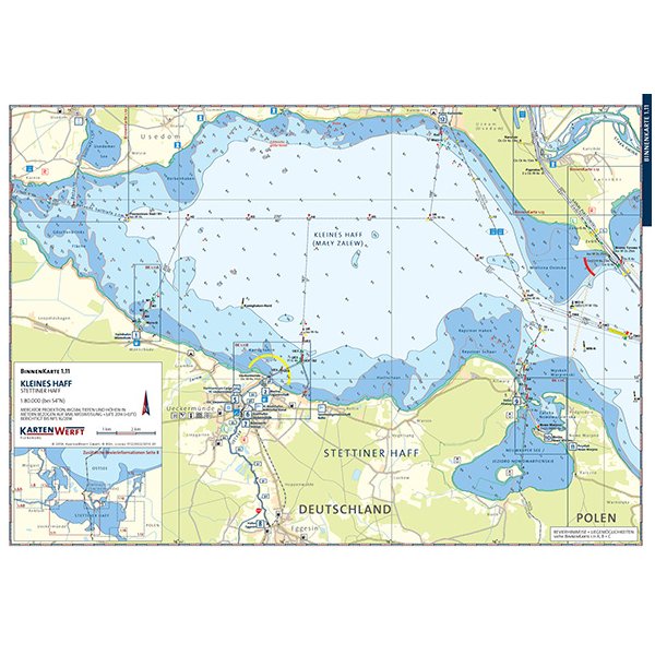 Sportbootkarten Binnen 1 - Oder und Haff mit Peene