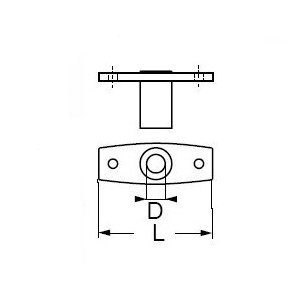 Rudergabelbuchse Einlaß verzinkt 15