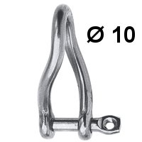 Schäkel Edelstahl gedreht lang einfach 10mm