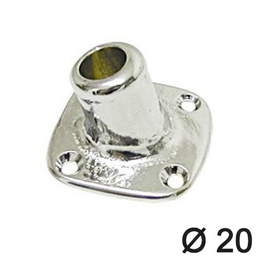 Flaggenstockhalter 20 MS verchromt quadratisch