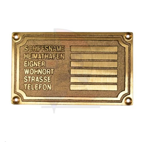 Messingschild Eignerschild 60x100