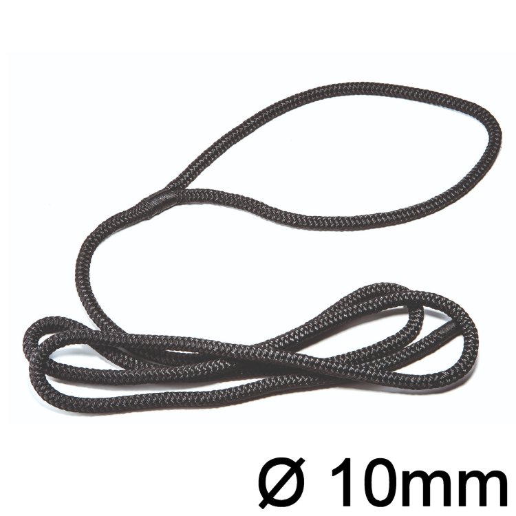 Fenderleine geflochten mit Auge 10mm schwarz