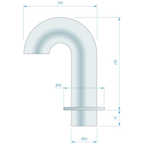 Schwanenhals 50 mit Einlassflansch