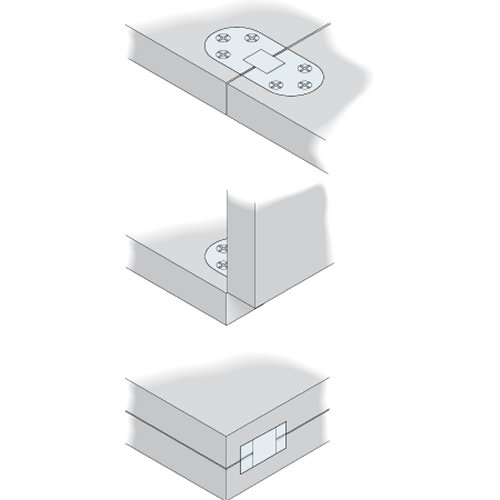 Roca Tischscharnier Messing 71x30 / 6L