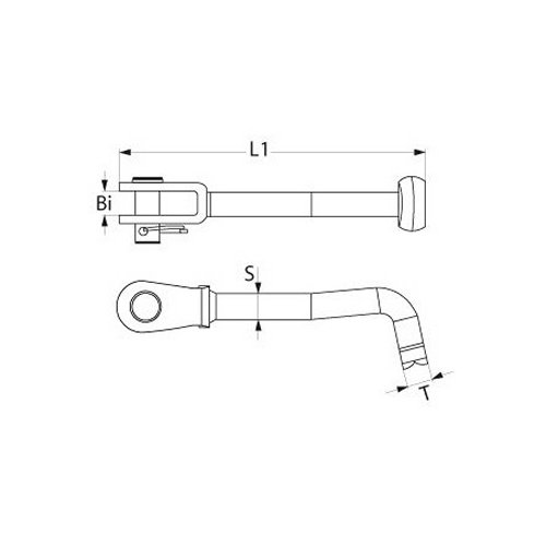 T-Toggle mit Gabel 3mm