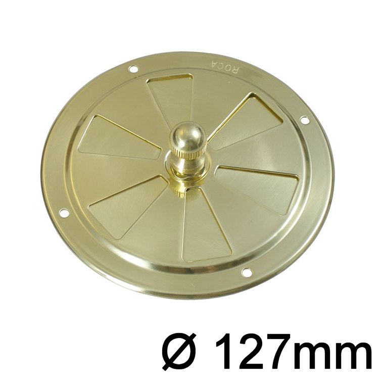 Lüfterosette mittig regulierbar Messing 127mm