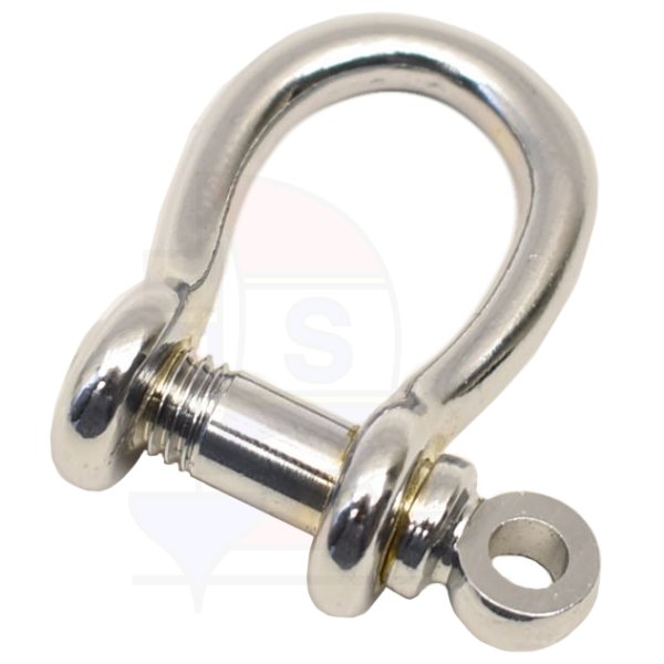 Schäkel geschweift Messing verchromt 8mm