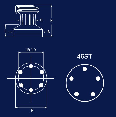 Andersen 2-Gang Schotwinde Nr. 46ST (FS) Edelstahl