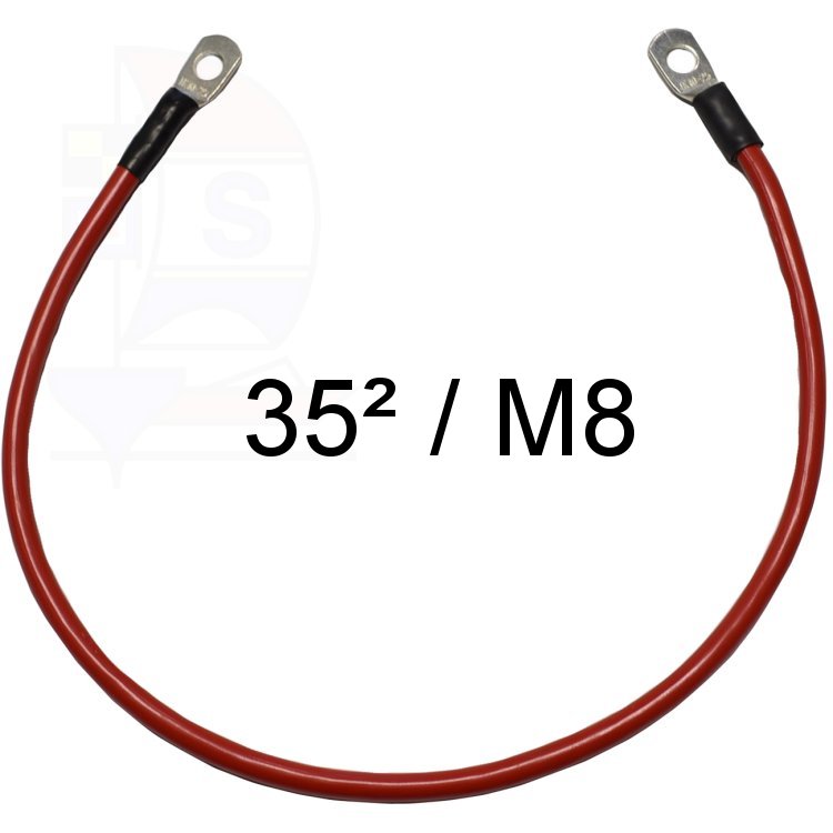 Kabelbrücke 35² Auge / Auge M8 rot