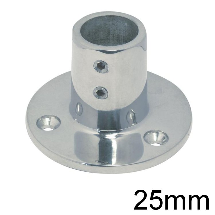 Rohrendbeschlag Edelstahl R 25 / 90