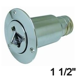 Fäkalienabsaugstutzen 1 1/2 Zoll Messing verchromt