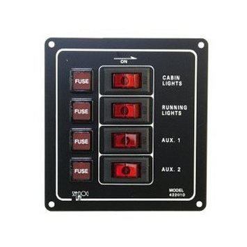 Schalterpaneel 4-fach vertikal 30A