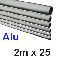 Alu-Rohr 2m x 25x2,0mm silber eloxiert