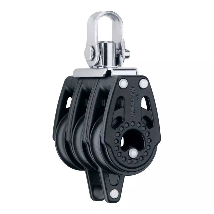 Harken Carbo Block 3fach + Wirbel + Unterbügel 8mm HK 345