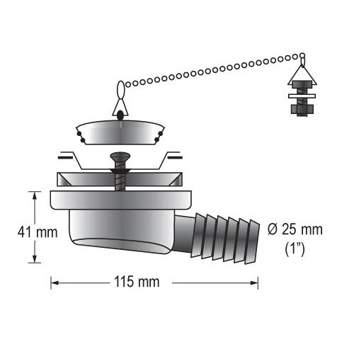 Barka Waschbecken-Auslass gewinkelt 1 Zoll