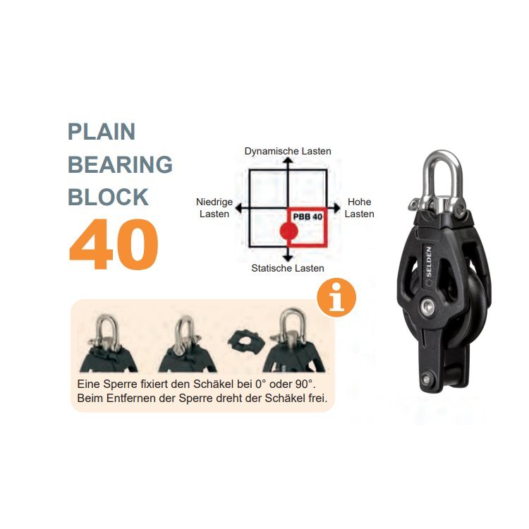 Selden Block 1fach + Unterbügel 8mm 404-001-02