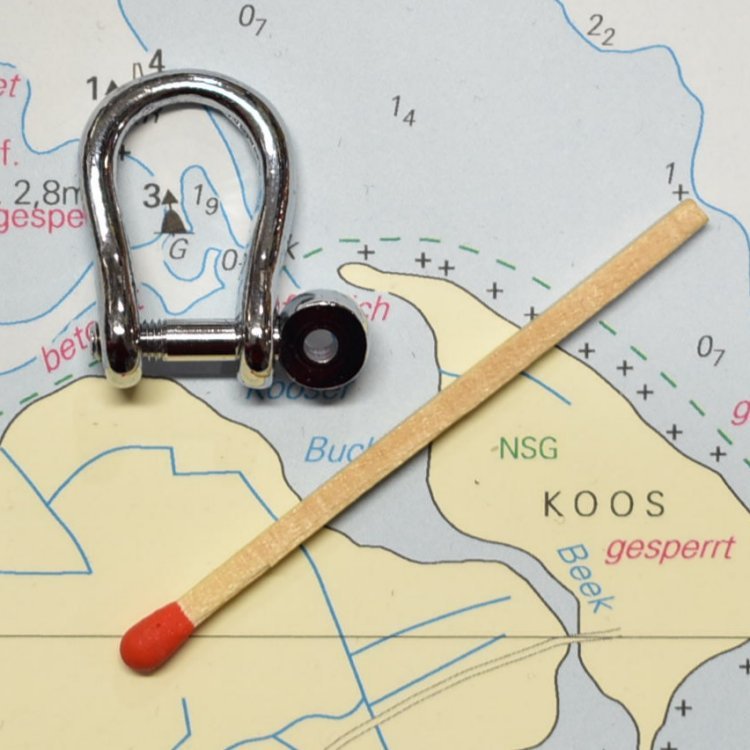 Schäkel geschweift Messing verchromt 3mm