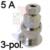 Kupplung 3pol. 5A MS vernickelt