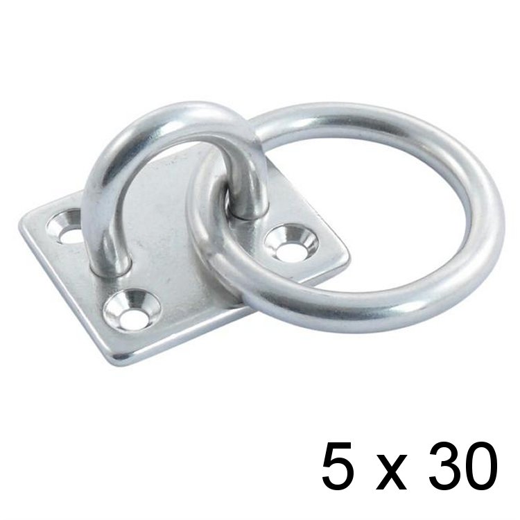 Augplatte mit Anlegering 5x30