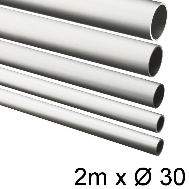 Alu-Rohr 2m x 30x1,5mm silber eloxiert