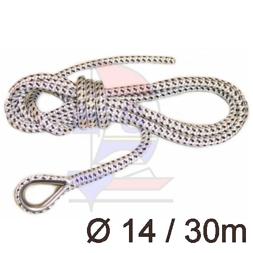 Ankerleine Schleppleine Porto mit Niro Kausch 14mm / 30m