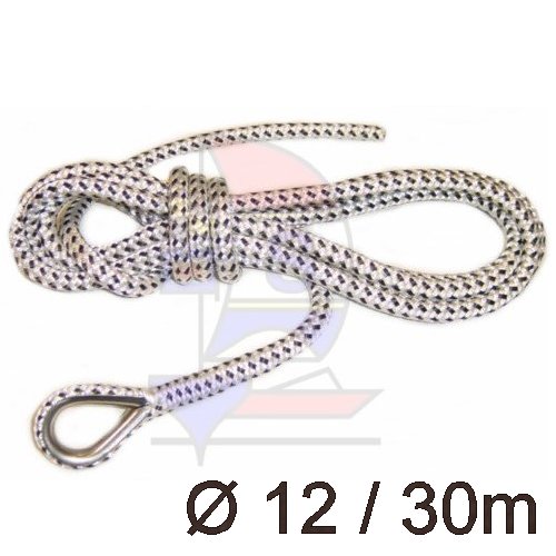 Ankerleine Schleppleine Porto mit Niro Kausch 12mm / 30m