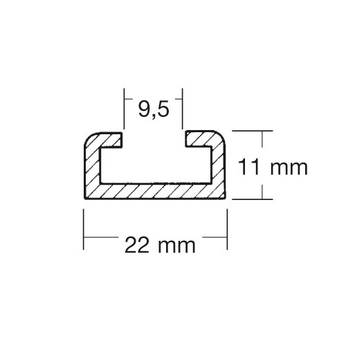 Kastenschiene für Klappverdeck 35cm