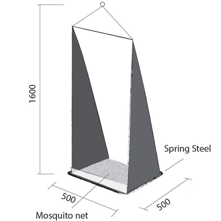 Windsack mit Moskitonetz 500 x 500mm