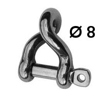 Schäkel Edelstahl gedreht einfach 8mm