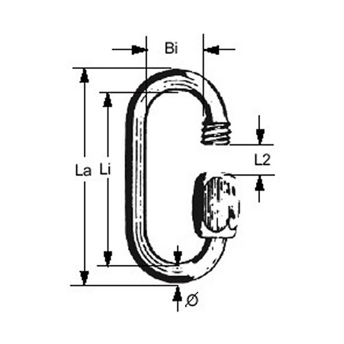 Schraubkettenglied Rechteck 6mm