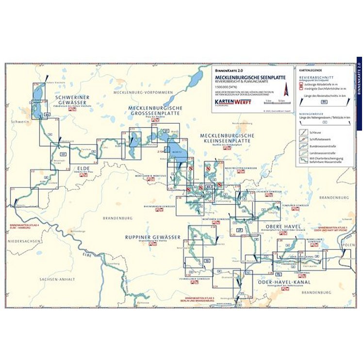 Sportbootkarten Binnen 2 - Mecklenburgische Seenplatte