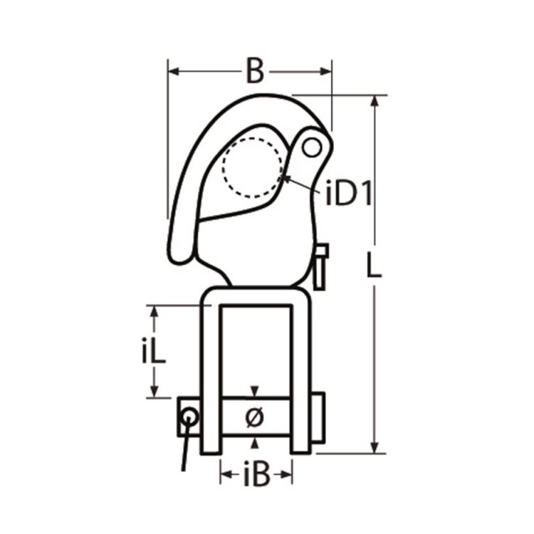 Schnappschäkel mit Wirbelschäkel 70mm