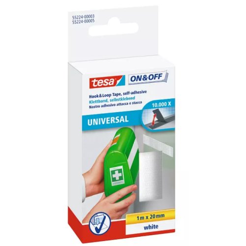 Tesa® Klettband weiß 1m x 20mm
