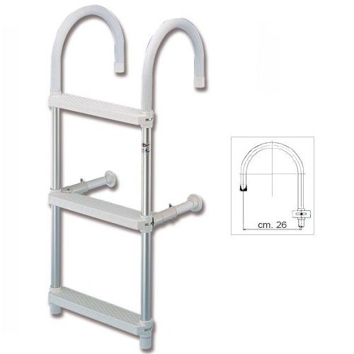 Badeleiter zum Anhängen 4-stufig Bügelweite 26cm