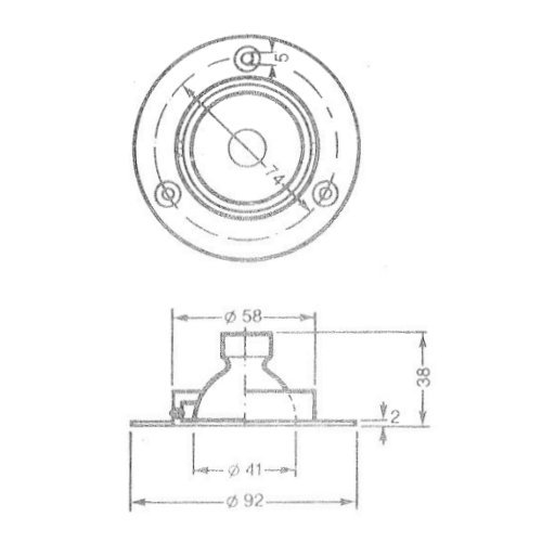 Hella Messing Einbaustrahler 92mm