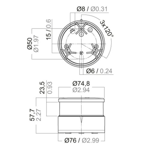 Aqua Signal Serie 34 Ankerlaterne LED schwarzes Gehäuse