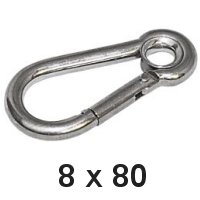 Karabinerhaken mit Kausch 8 x 80mm